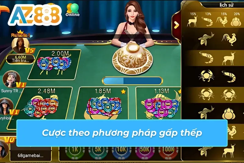 Bầu Cua AZ888 - Trò Chơi Đổi Thưởng Hấp Dẫn Nhất Hiện Nay 6 Cược Bầu Cua AZ888 theo kiểu tăng mức cược sau mỗi lần thua